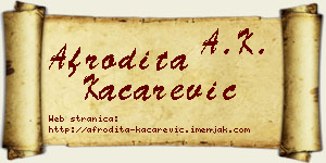 Afrodita Kačarević vizit kartica